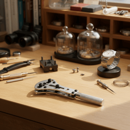 Destapador Jumbo Jaxa XL para relojes grandes, con pines intercambiables y caja azul y blanca