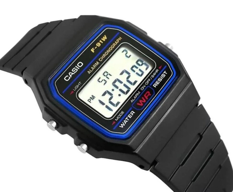 Reloj Casio F-91W negro digital clásico con correa de resina