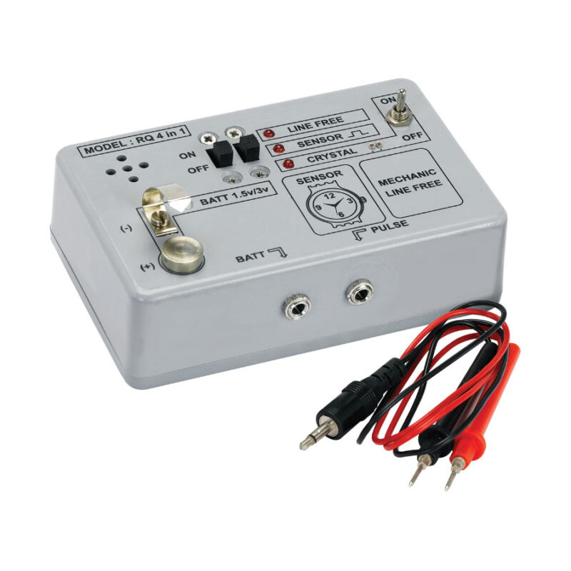 Tester para relojes Anchor 4-en-1 gris pequeño — herramienta multifunción para diagnóstico de relojes de cuarzo.