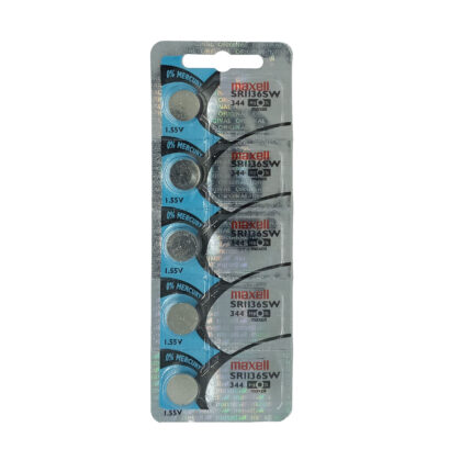 Pack 5 Pilas Maxell SR1136SW / 344 tipo botón originales Japón