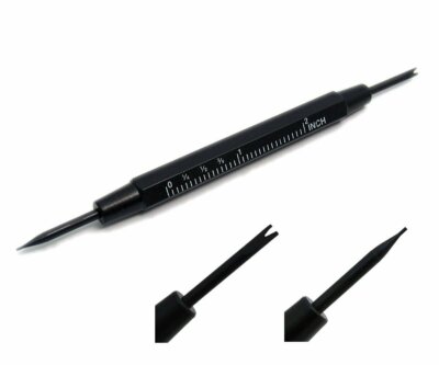 Saca Pasadores Anchor negro con regla en milímetros y pulgadas – herramienta profesional de relojería