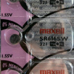 Pila Maxell SR616SW / 321 – Unidad, batería de óxido de plata 1.55 V para relojes de precisión.