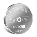Pila Maxell SR626SW – Unidad, batería de óxido de plata 1.55 V para relojes de precisión.
