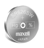 Pila Maxell SR626SW – Unidad, batería de óxido de plata 1.55 V para relojes de precisión.