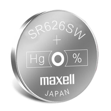 Pila Maxell SR626SW – Unidad, batería de óxido de plata 1.55 V para relojes de precisión.