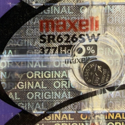 Pila Maxell SR626SW – Unidad, batería de óxido de plata 1.55 V para relojes de precisión.
