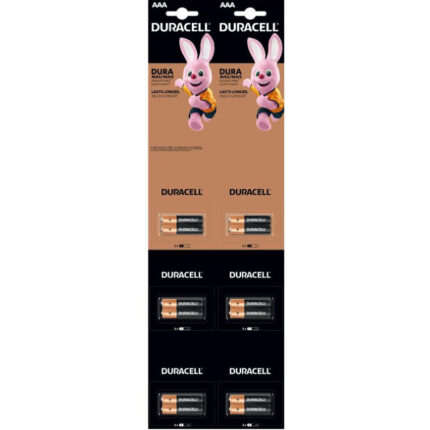 Pack de 12 pilas Duracell AAA alcalinas originales, ideales para controles remotos, linternas y otros aparatos electrónicos