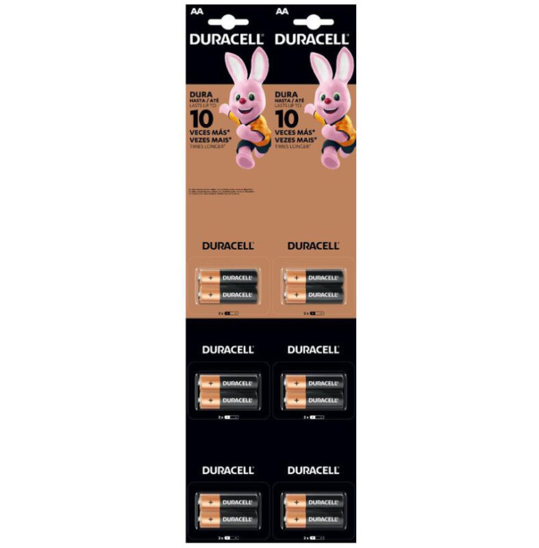 Pack de 12 pilas Duracell AA alcalinas originales, ideales para controles remotos, linternas y otros aparatos electrónicos
