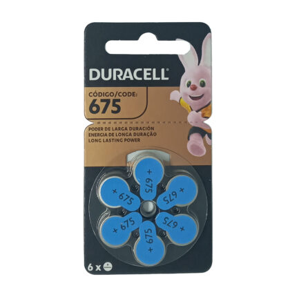 Pilas Duracell tipo 675 para audífonos, pack de 6 unidades originales