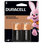 Pack de 2 pilas C Duracell alcalinas originales, ideales para linternas, juguetes y otros aparatos electrónicos
