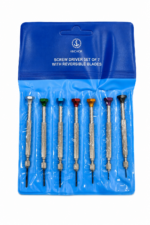 Set de 7 destornilladores relojeros con hojas reversibles para reparación de relojes