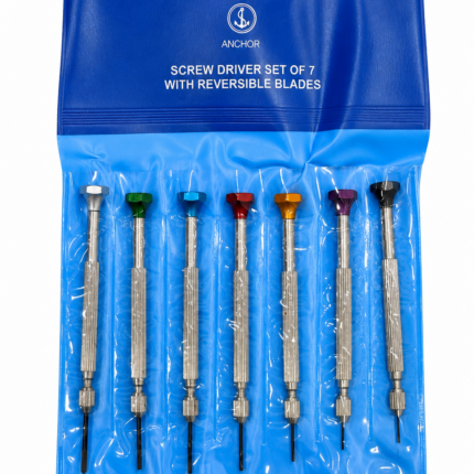 Set de 7 destornilladores relojeros con hojas reversibles para reparación de relojes