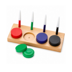 Set de 4 aceiteras para relojería con pines y base de madera